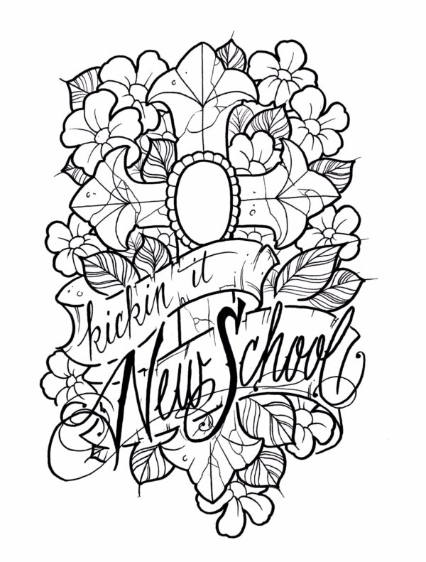 Kickin it New School coloring book sampler